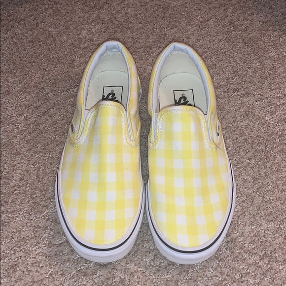 yellow gingham shoes